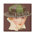 Vintage woman with high collar magnets