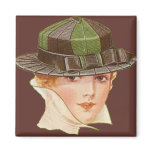 Vintage woman with high collar magnets