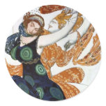 Vintage Women Dancers Round Stickers