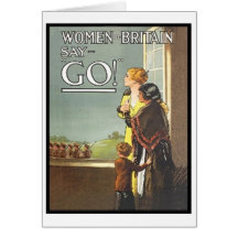 Vintage Women of Britain Say Go Recruitment Poster Greeting Cards