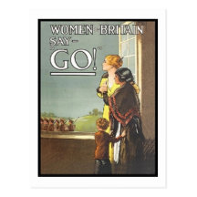 Vintage Women of Britain Say Go Recruitment Poster Post Card
