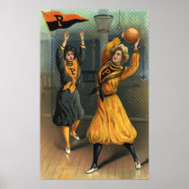Vintage Women's Basketball Uniforms with Letter P Posters