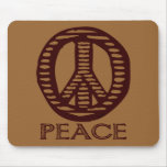 Vintage Woodcut Peace Sign Mousepad
