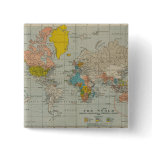 Vintage World Map Pinback Button