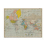 Vintage World Map Postcard
