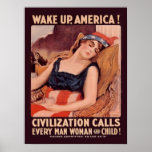 Vintage World War 1 - Wake Up America posters