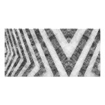 Vintage Worn Hazard Stripes Textured Customised Photo Card