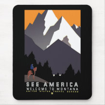 "Vintage WPA Montana Poster" Mouse Pad