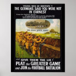 Vintage WW1 British Football Battalion posters