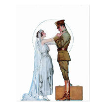 Vintage WWI Army Bride Postcards