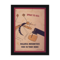 Vintage WWII Kill Malaria Mosquitoes Postcard