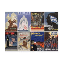 vintage WWII posters: united we are strong Post Cards
