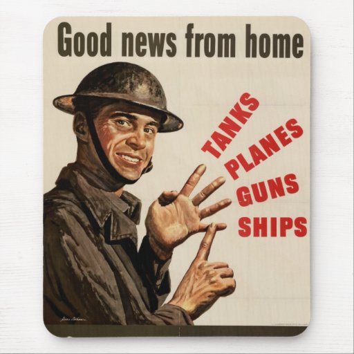 Vintage WWII War Poster Mousepads
