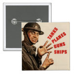 Vintage WWII War Poster Pins