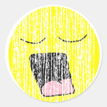 Vintage Yawning Smiley Stickers