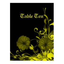 Vintage Yellow Bouquet Table Number Card postcards