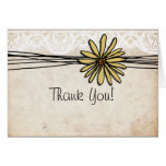 Vintage Yellow Daisy Thank You Greeting Card