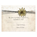 Vintage Yellow Daisy Wedding RSVP Announcement