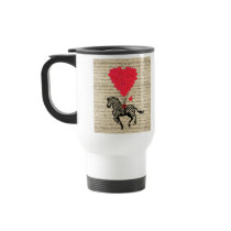 Vintage zebra and heart balloons mugs