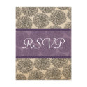 Vintage Zinnia RSVP Postcard, Purple
