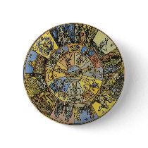 Vintage Zodiac Wheel, 1555 Button