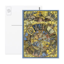 Vintage Zodiac Wheel, 1555 Post Card
