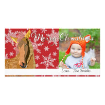 Vintage Zorse Christmas Red  Photo Card