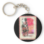Vintaqe Poster frame template Keychains