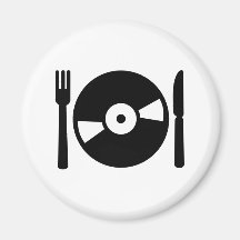 Vinyl DJ menu Refrigerator Magnets