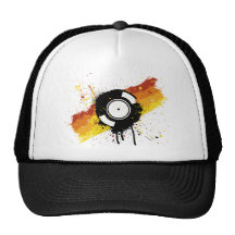 Vinyl Graffiti - DJ record DJing DJs Disc Jockey Hats