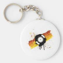 Vinyl Graffiti - DJ record DJing DJs Disc Jockey Keychains