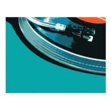 Vinyl Music Turntable Postcard