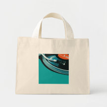Vinyl Music Turntable Tote Bag