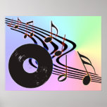 Vinyl Record and Notes Poster posters