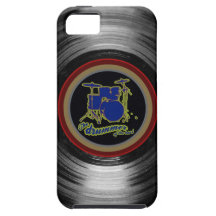 vinyl record ~ blue drums iPhone 5 case