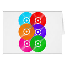 Vinyl Record Colours Greeting Cards
