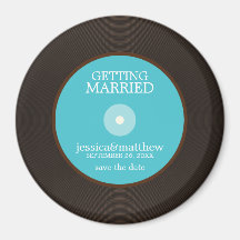 Vinyl Record Wedding Save the Date Fridge Magnet