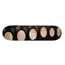 Vinyl Records Stack Skateboard Deck