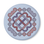 Violet and Mauve Cross Stitch Magnet