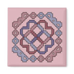 Violet and Mauve Cross Stitch Magnet