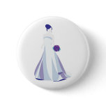 Violet Bouquet Bride Pinback Buttons