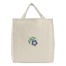 Violet Embroidered Tote Bag