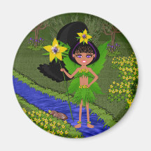 Violet Faery in Field of Flowers Magnet