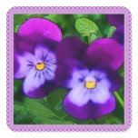 Violet Flowers Dot Border Sticker