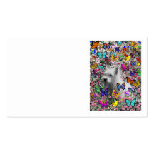 Violet in Butterflies – White Westie Dog Business Cards