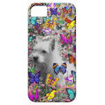 Violet in Butterflies – White Westie Dog iPhone 5 Cover
