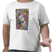Violet in Butterflies – White Westie Dog Tee Shirt