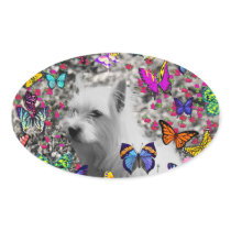 Violet in Butterflies – White Westie Sticker