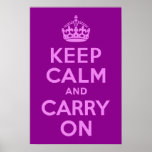 Violet Keep Calm and Carry On Print