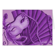 Violet Masquerade Greeting Cards